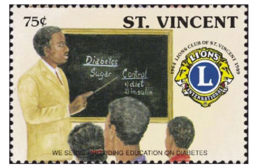St Vincent Stamp - Diabetes education