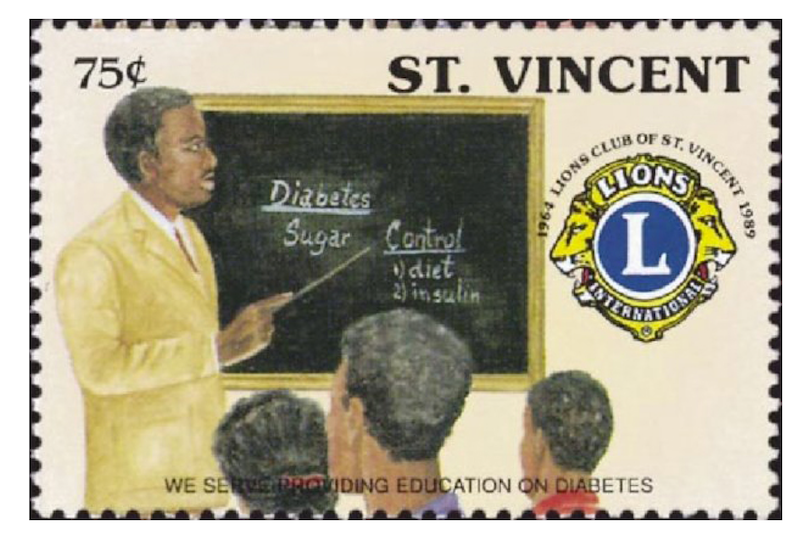 St Vincent Stamp - Diabetes education