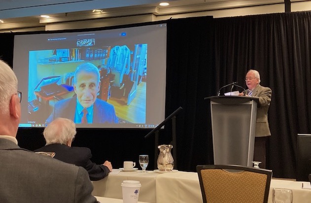 Anthony Fauci delivering lecture