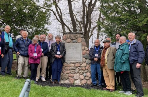 AOS group tour at Osler Cairn, Bond Head, Ontario