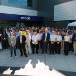 group photo at naming of Charles Best Building