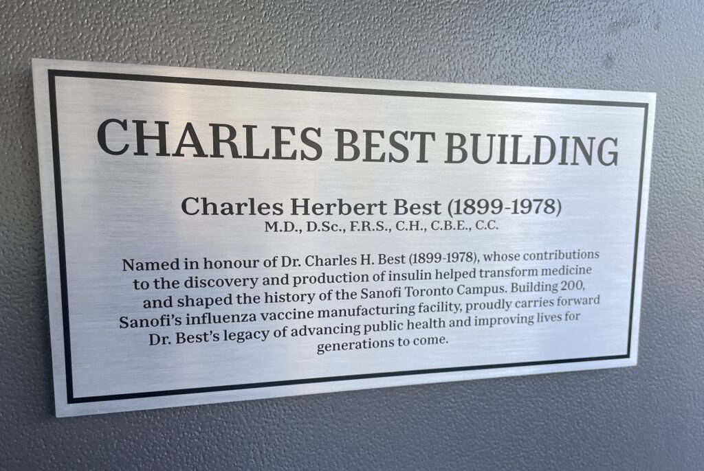Charles Best Building plaque